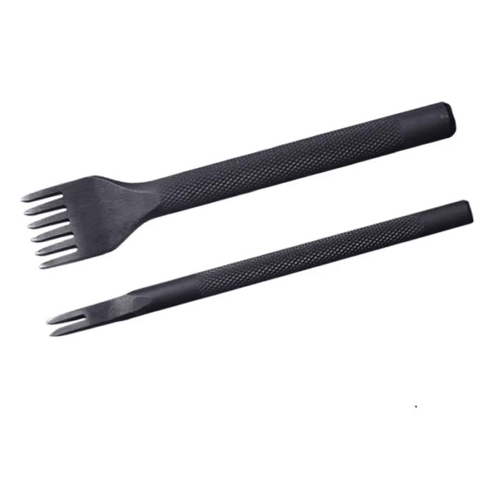 Griffe a frapper pour cuir . lot de 2 giffes avec 2 et 6 dents