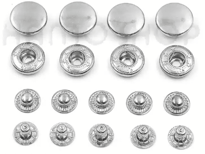 Bouton pression pour cuir Argent