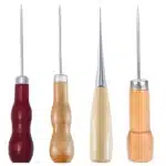 4 Alenes cuir alignées avec des pointes différentes