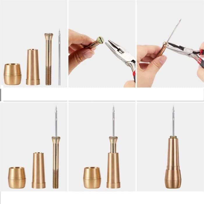 Kit De Couture Cuir Complet - Aiguilles, Poinçon, Fil Ciré - Pour Réparations Cuir, Toile, Tentes - Outils De Maroquinerie